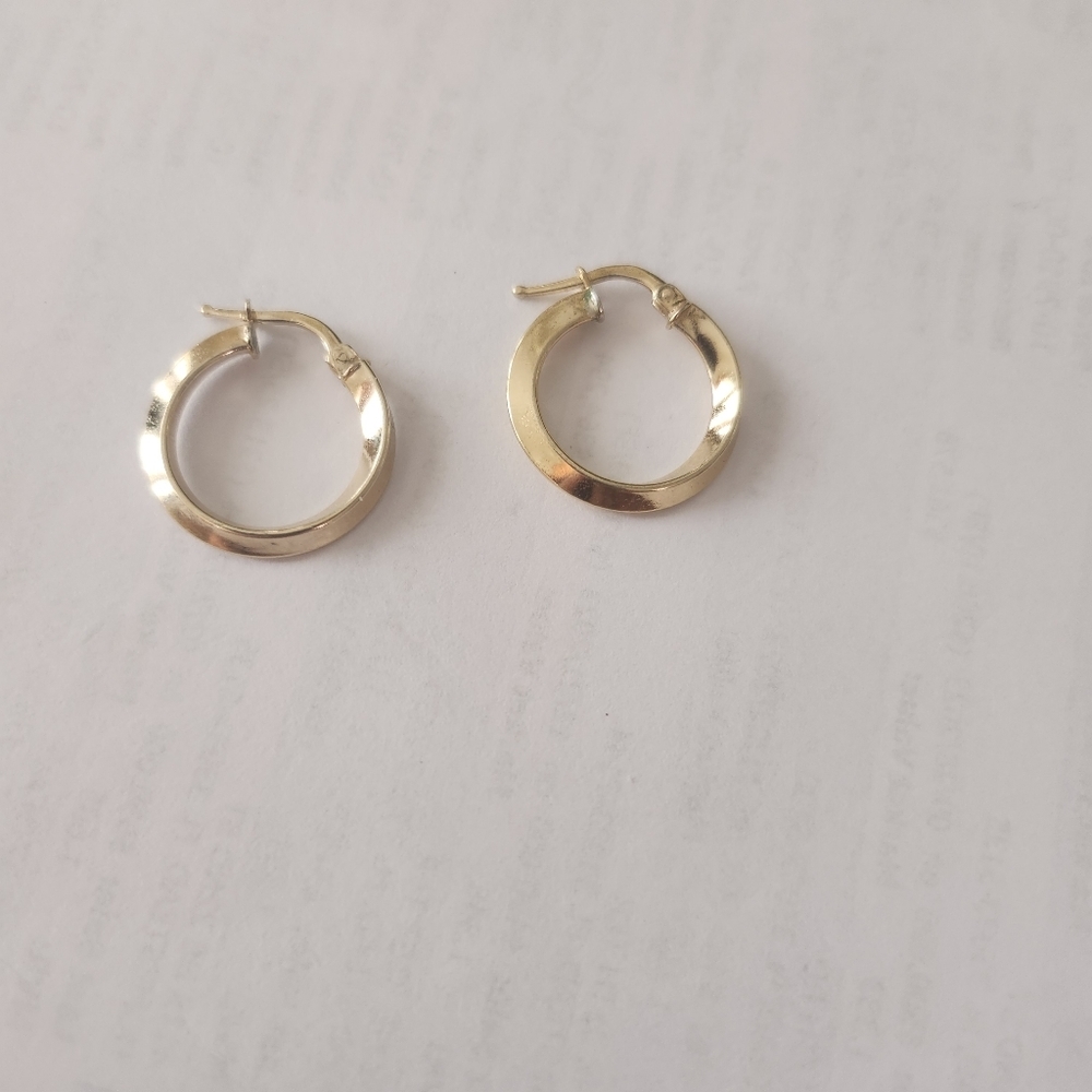 Sterling silver 925 Hoop Earrings gold plated